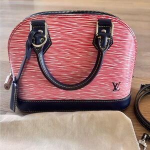 Louis Vuitton Alma BB in Red Denim Epi Leather